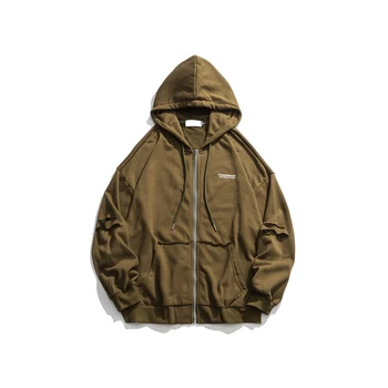

Japanese Harajuku Distressed Zip Up Hoodies for Men and Women Streetwear Hip Hop Ripped Zipper Hooded Sweatshirts Plus Size