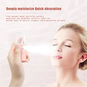 

Portable Small Air Humidifier USB Rechargable 30ML Handheld Water Meter Ultrasonic Charging Diffuser Mini Milk Oil Steamed Face