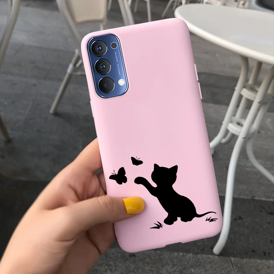 Cute Cartoon Case For OPPO Reno 4 5 Pro 5G Cover Silicone Soft TPU Back Protection Phone Case Fundas For Reno4 4G CPH2113 Bumper 