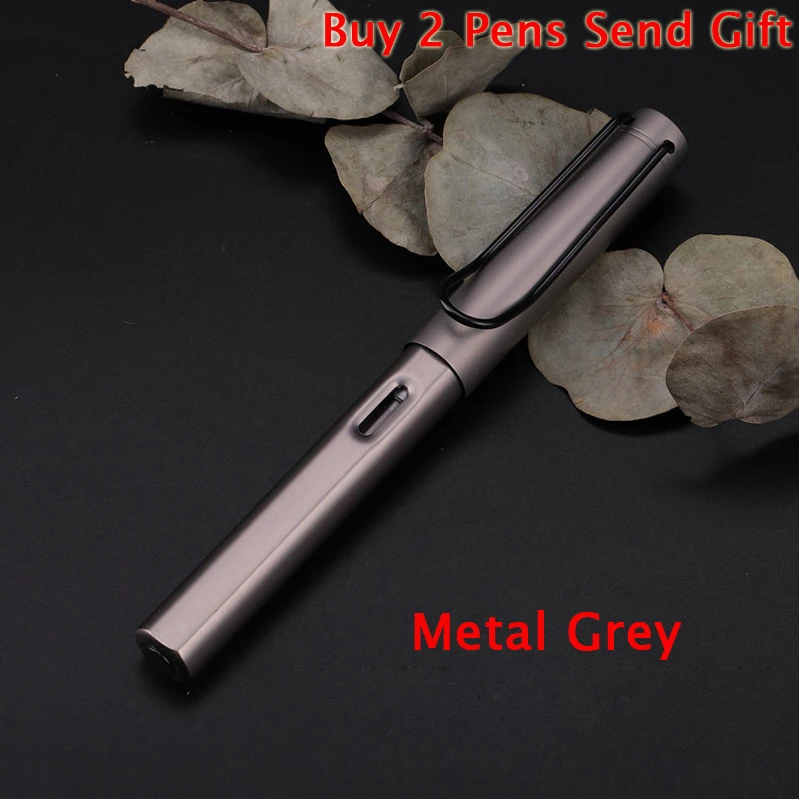 Metal Grey Роскошная металлическая перьевая ручка Al Star для офиса, руководителя, быстрое письмо подарочная ручка в деловом стиле, купить 2 ручки, отправить подарок - Цвет: Metal Grey