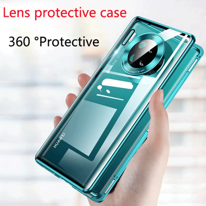 Магнитный двухсторонний чехол для Huawei P40 P30 Pro Mate 30 20 камеры Nova 6 7 5G полностью