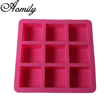 

Aomily Square Shape Silicone Molds Cake Chocolate Mold Cup Cake Baking Tools Sugarcraft Ice Block Soap Mould Fondant Molds