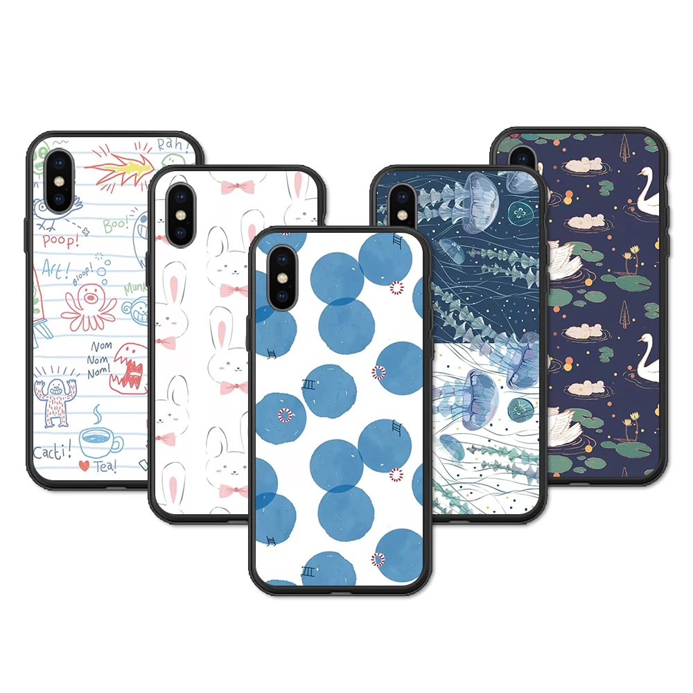 Милый мультяшный чехол для телефона iphone XR X XS Max 6 6S 7 8 Plus 11 Pro 5S Мягкий силиконовый INS