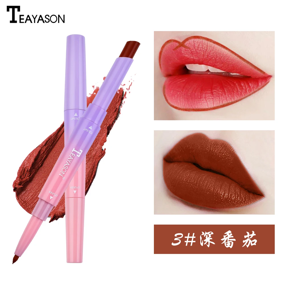 Teayason матовая помада с lipliner темно-красный оранжевый телесный цвет водонепроницаемый длинный прочный batom коричневая помада AM099