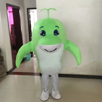 

New hot sale green dolphin fancy dress party mascot dress adult size cosplay Halloween birthday party advertising parade set