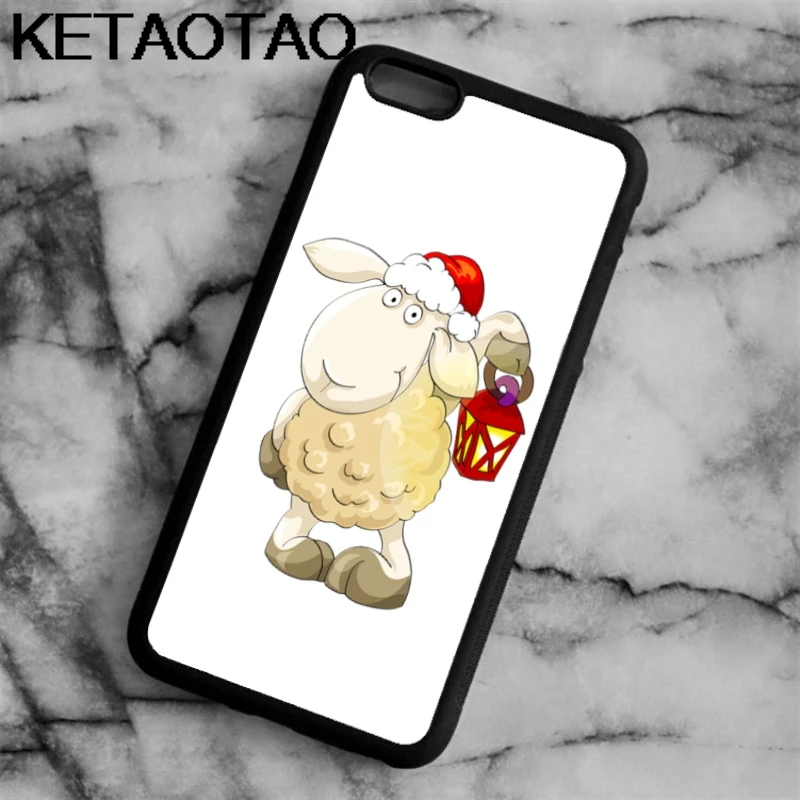Белый Чехол для телефона с рисунком черной Овцы KETAOTAO s для iPhone 4S SE 5C 5S 6S 7 8 SE X Plus XR XS Max чехол из мягкого ТПУ резины силикона - Цвет: Белый
