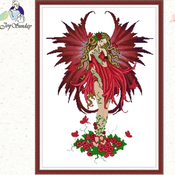 

Joy Sunday,Flower Fairy,cross stitch embroidery kit,counted cross stitch kits,Portrait cross stitching kit needlework embroidery