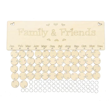 

Wooden Family Birthday Reminder Plaque Sign Board Calendar Tags Christmas Gift