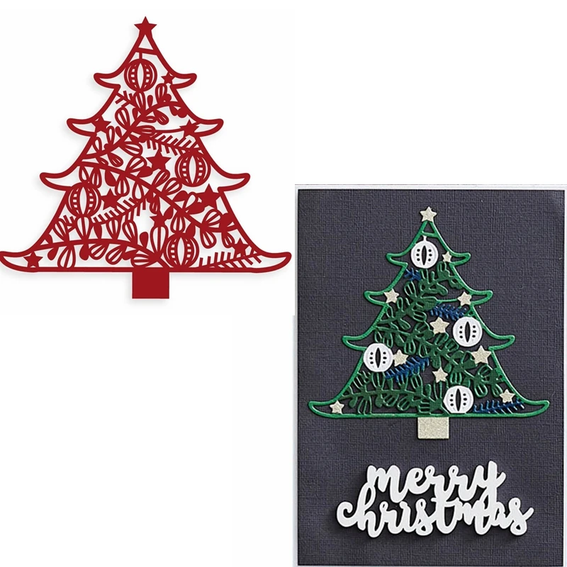 AbunduntChristmasTreeMetalCuttingDiesFlourishingChristmasTreeDieCutsForCardMaking