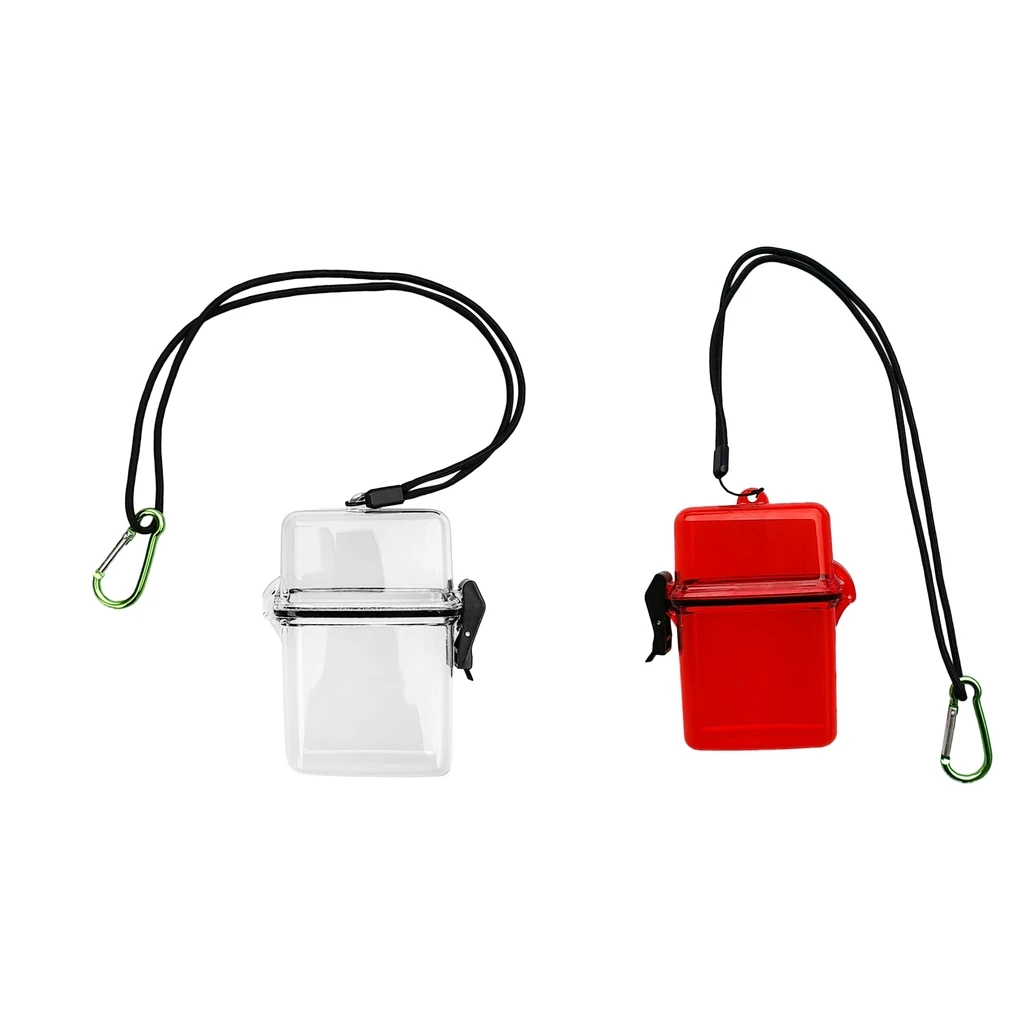 Waterproof Dry Box Container Case & Rope Carabiner Hook for Scuba Diving Snorkeling Kayaking Surfing Swimming Boating Floating