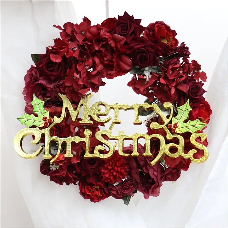 wreath 2 На заказ, Рождественская серия, Красный искусственный ряд цветов, flwoer Ball, сделай сам, семейные вечерние гирлянды, Декор, свадебная АРКА, дорога, свинец, настольный цветок - Цвет: wreath 2