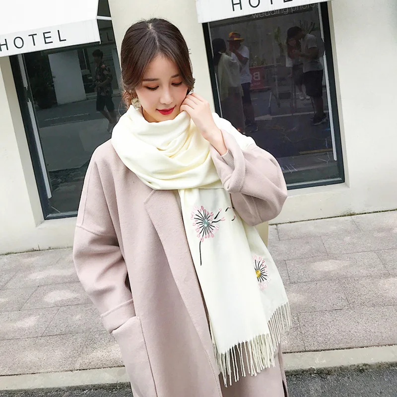 2019-Autumn-Winter-Female-Dandelion-Embroidery-Scarf-Women-Cashmere-Scarves-Long-Shawl-Wrap-Blanket-Warm-Tippet