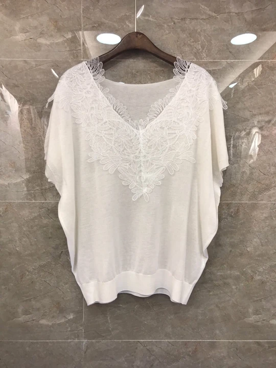 

2019 Early autumn new women's round collar patchwork net yarn pure color baggy knitted jacket 809