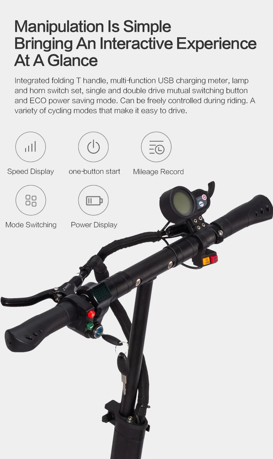 Janobike10-inch трехколесный электрический самокат для взрослых 52V2400W двухмоторный Складной электрический самокат с сиденьем