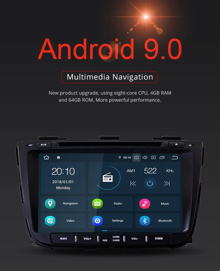 Excellent TOPBSNA Android 9.0 Car DVD multimedia Player for kia Sorento 2013 2014 2015 2 Din Car Radio Multimedia WIFI Stereo Headunit RDS 1