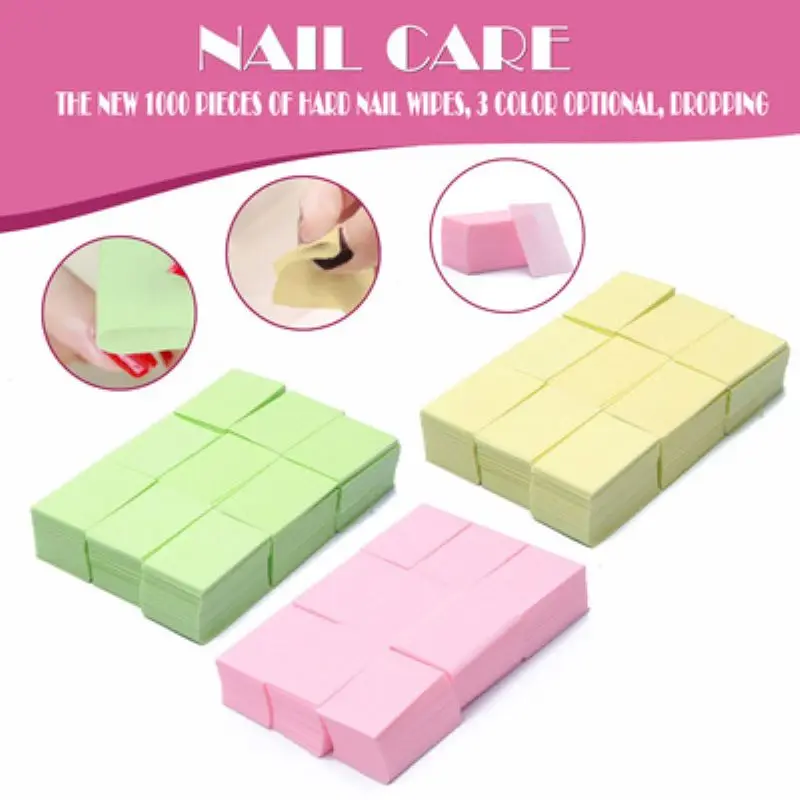 Toallitas para quitar esmalte de uñas, toallitas de Gel para manicura, toallitas de algodón sin pelusa, toallitas de Gel para pedicura, 1000 Uds. = 1 paquete