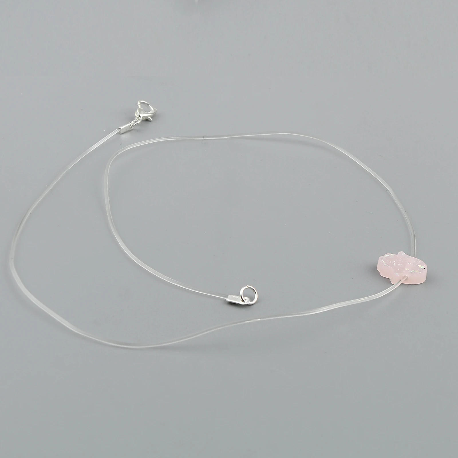 1pc Resin Religious Invisible Transparent Fishing Line Necklace Zircon Choker Necklace For Women Jewelry Fishing Line Necklace