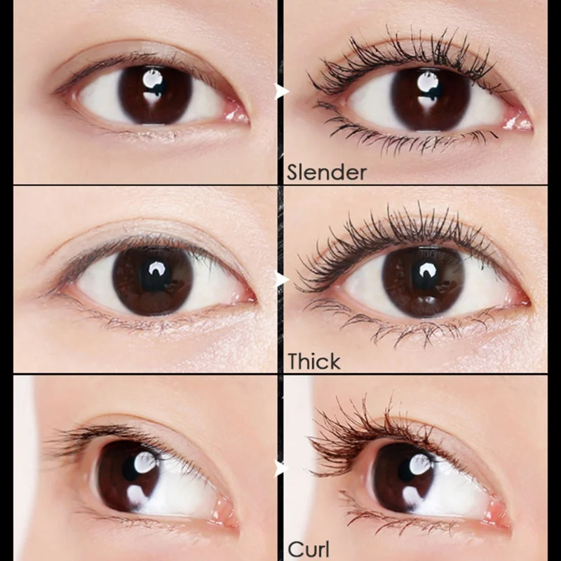 Длинная, толстая и Mascara длительный Водонепроницаемый устойчивый к пятнам стройные Подкручивающая тушь для ресниц для наращивания ресниц макияж Красота щеточка для ресниц