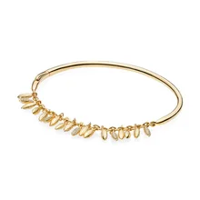 Новинка, 925 пробы, серебро, блестящий золотой браслет, роскошный изысканный, очаровательный,, Модный женский подарок, ювелирное изделие