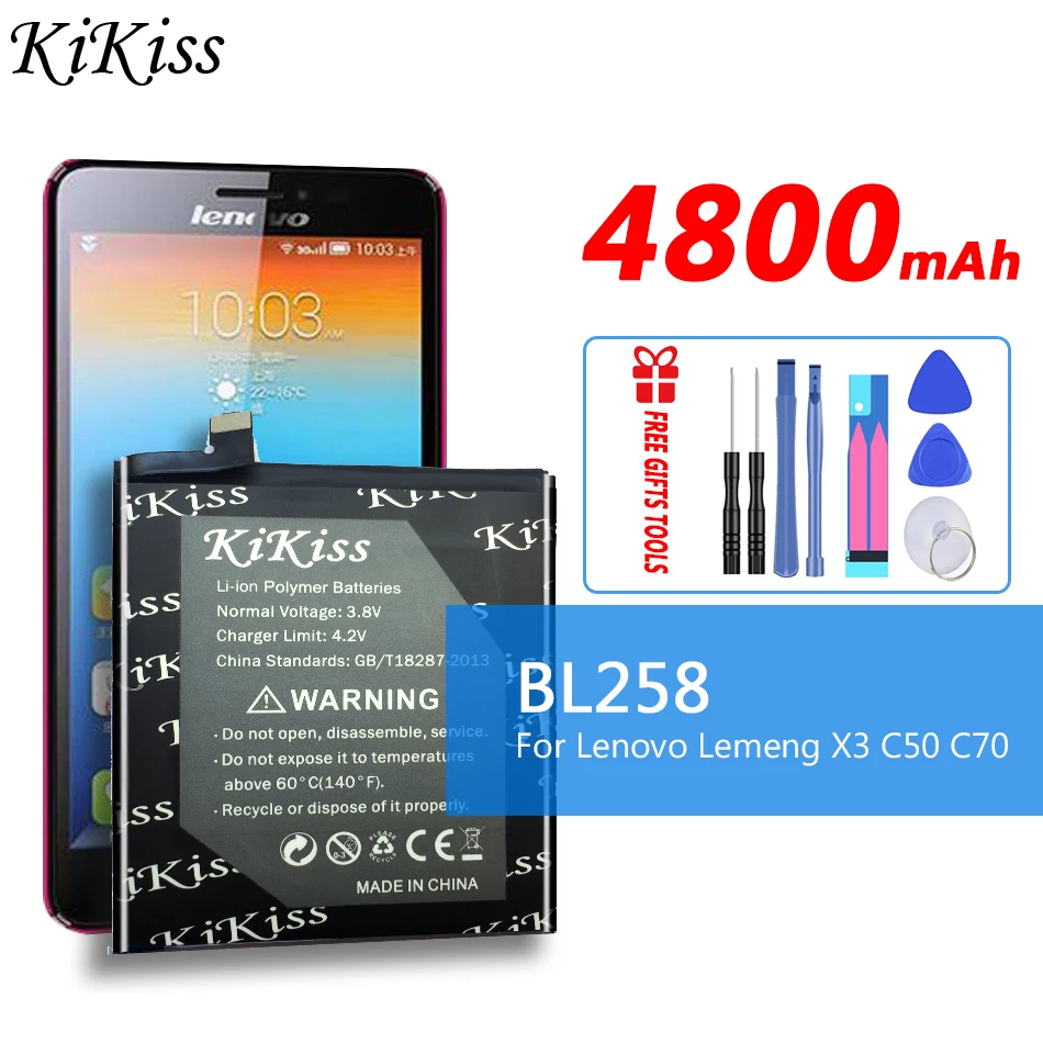 Оригинальный аккумулятор BL258 мобильный телефон 4800 мАч для Lenovo Vibe X3 X3c50 X3C70 Lemon x3a40 |