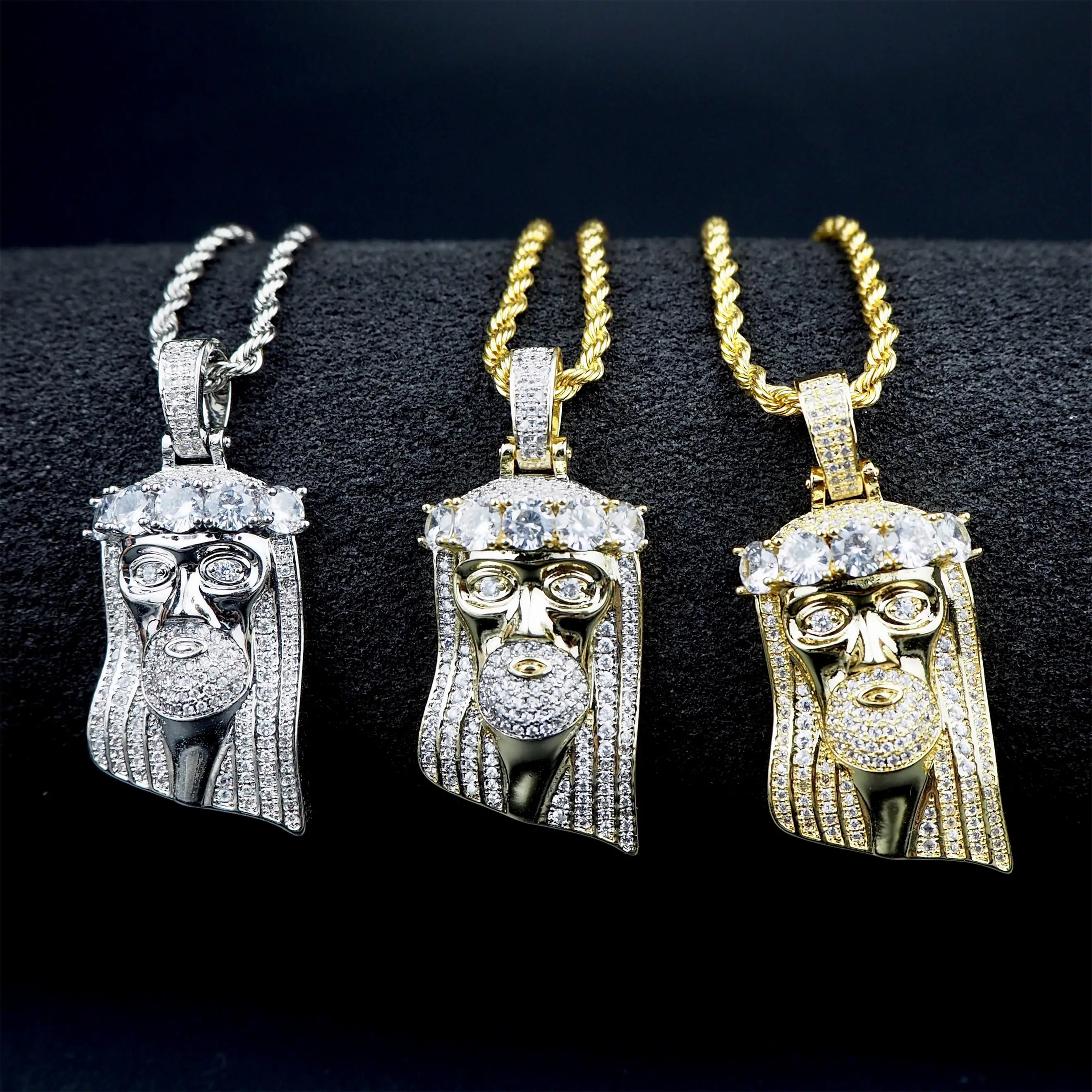 Золотая и серебряная двухцветная религиозная Подвеска &quotИисус&quot кулон в виде камня модное ожерелье стиле