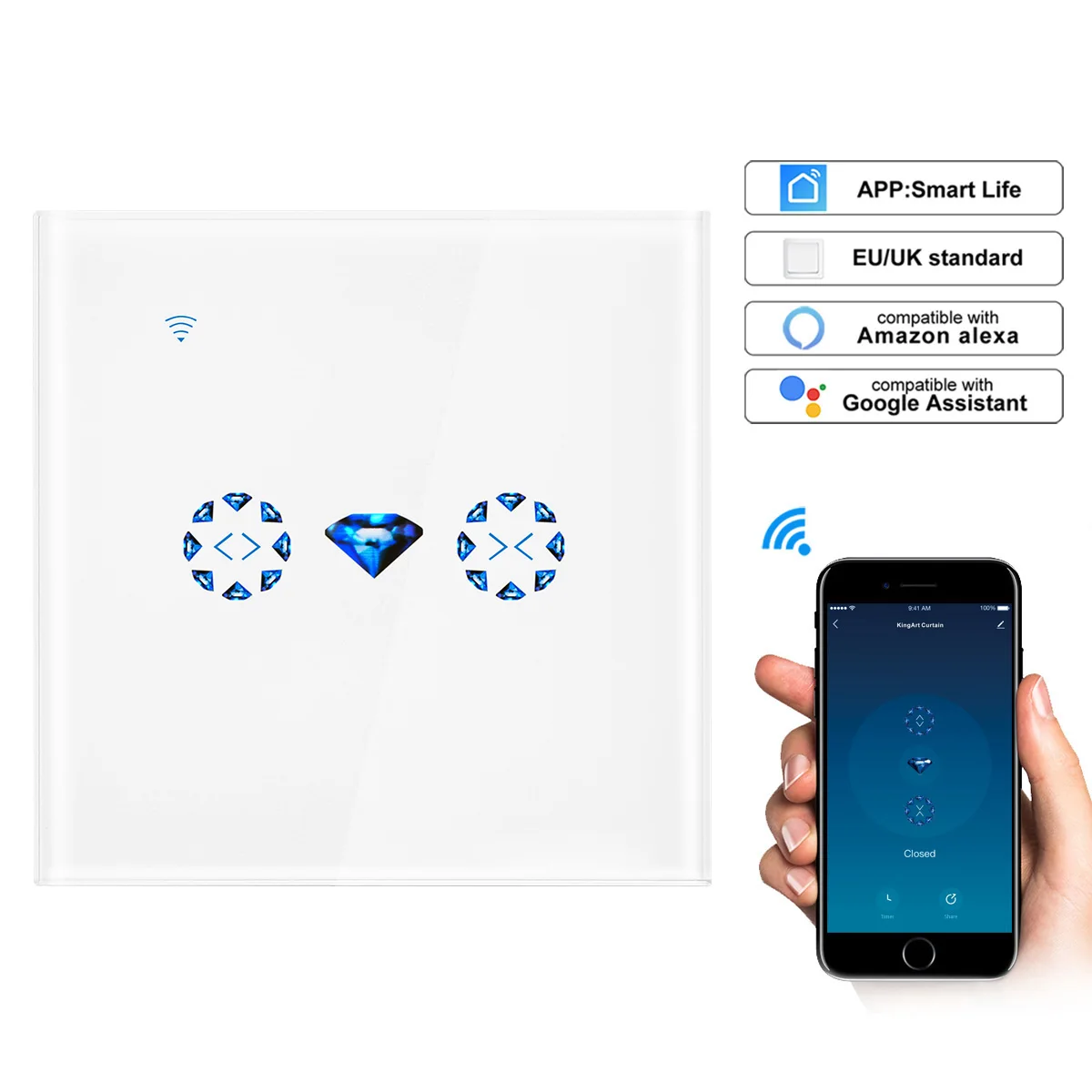Wifi смарт жалюзи-мотор переключатель Curtian переключатель Алмазная панель управление приложение работа с для Amazon Alexa/Echo Curtian переключатель