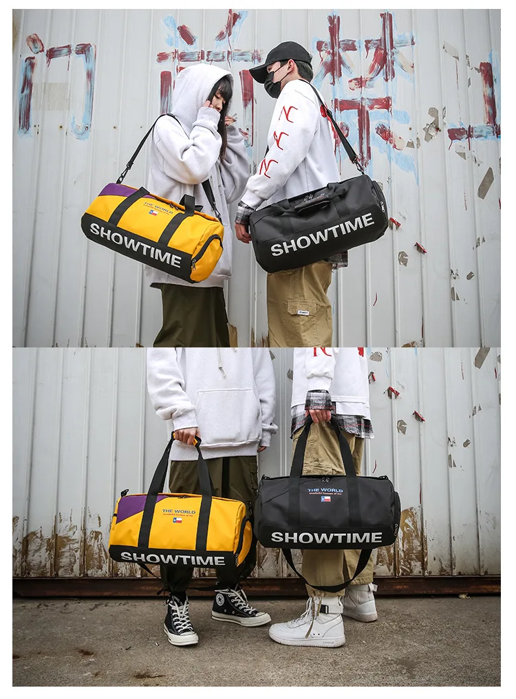 Large-Volume Wet And Dry Separation Sports Gym Bag Multi-functional Cylinder Travel Bag Single Shoulder Backpack Shoulder Portab
