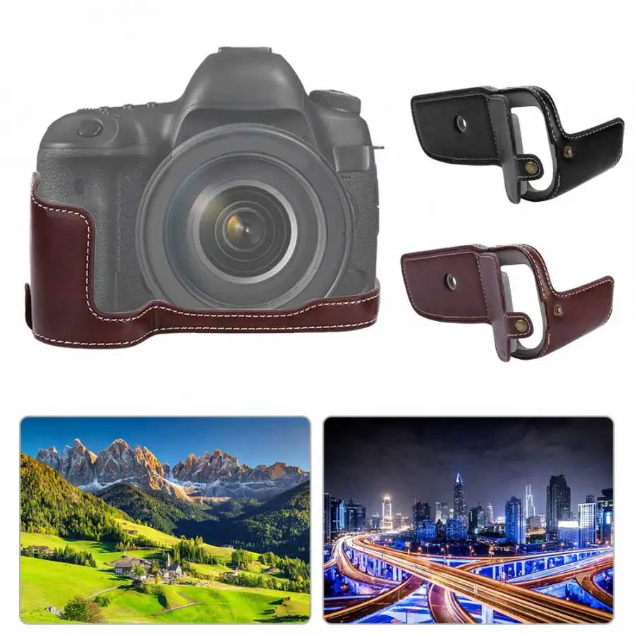 PU кожаный чехол для камеры, защитный нижний чехол для Canon 5D4