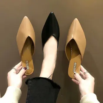 

Women's Slippers 2020 Spring models Fashion pointed mid heel Comfortable skin-friendly elegant office dating women shoes U24-94