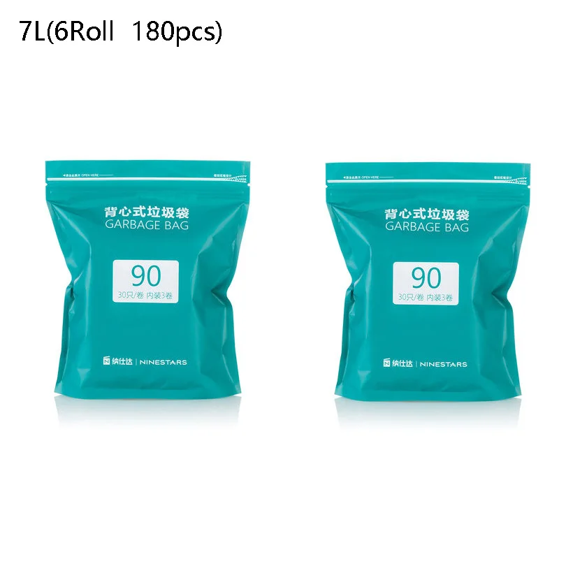 Ninestars жилет для мусора сумки HDPE мусорные мешки от xiaomi youpin - Цвет: 7L  6roll