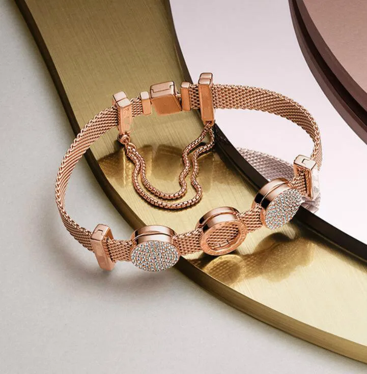 Модные рефлексивные 925 серебряный браслет и браслет подходят к оригинальным брелокам браслеты для женщин DIY ювелирные изделия