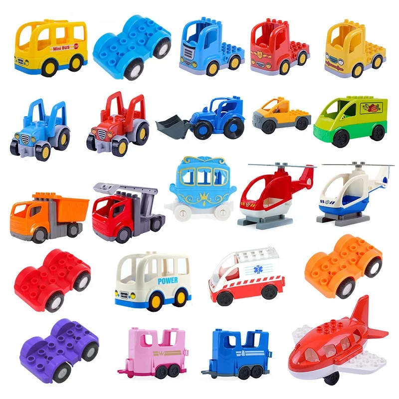Bricks Parts Toys Block-Accessories Engineering Truck Building-Blocks Train Airplane