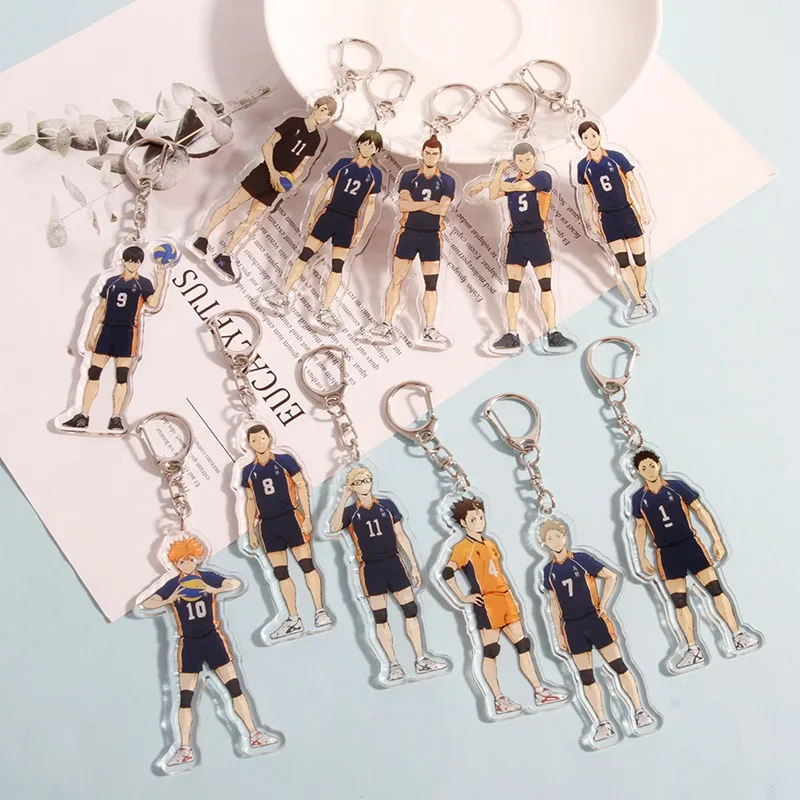 Аниме волейбол брелок для мальчика Haikyuu Kageyama Hinata Kenma Kozume акриловая фигурка Декор