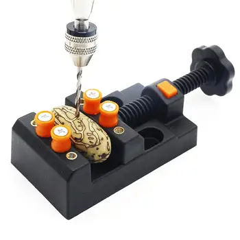 

Mini Drill Press Vise Clamp Jewelry Walnut Watch Seal Stamp Hobby Carving Tool Adjustable Jaw Bench Clamp Universal Table Vise