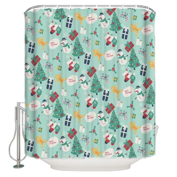 

Christams Present Shower Curtain Waterproof Bathroom Curtain