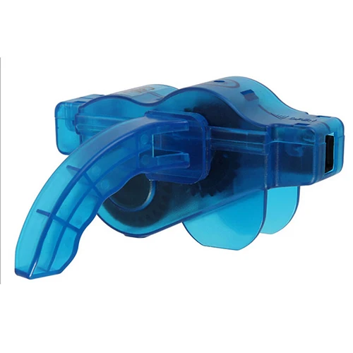 Портативный очиститель для велосипедной цепи с синей пластиковой коробкой и ручкой, аксессуары для мойки велосипедов, инструменты для очистки велосипеда - Цвет: blue