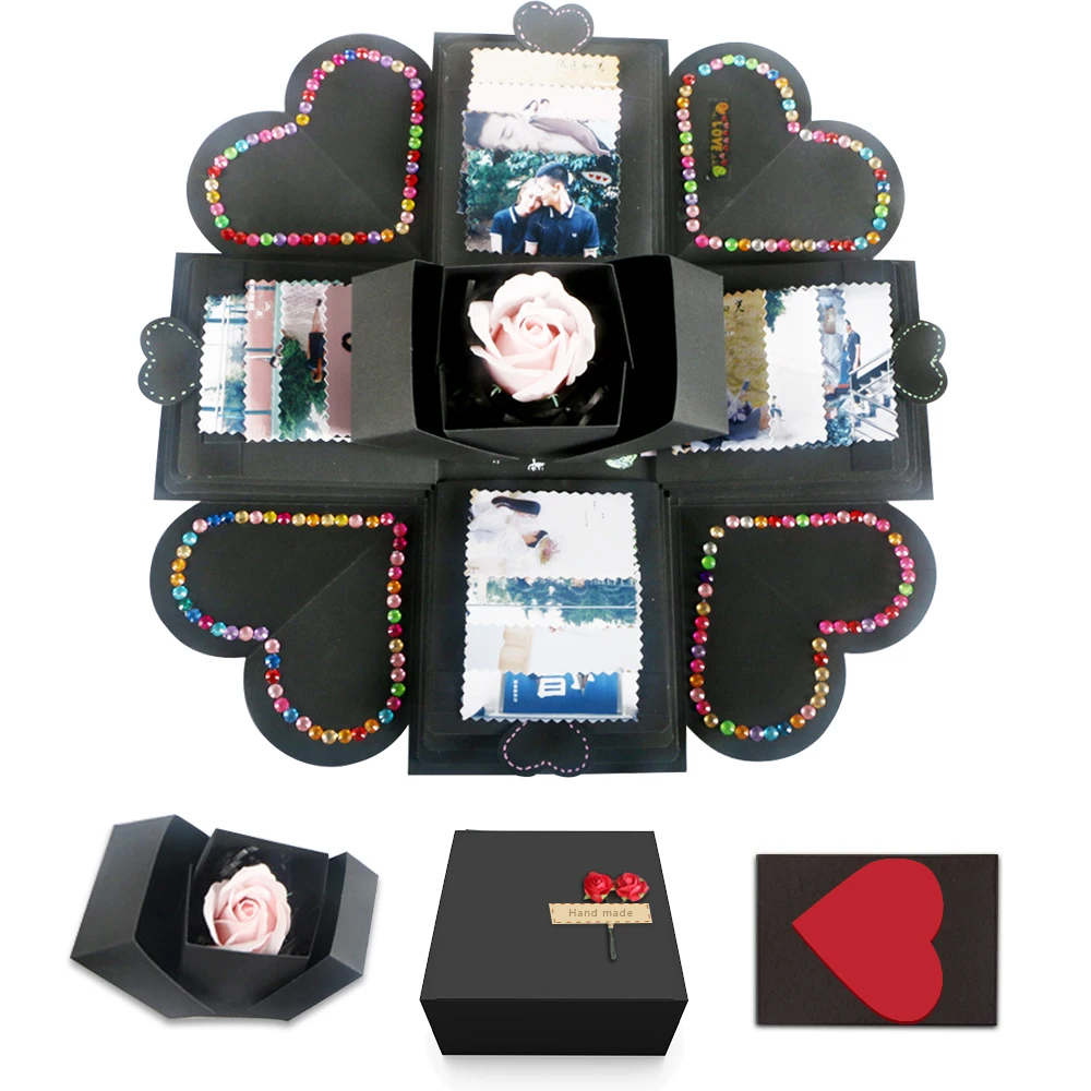 

Surprise Explosion Box DIY Scrapbook Photo Album For Valentine Wedding Gift Anniversary Love Box Birthday Gift