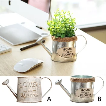 

Vintage Metal Handicraft Watering Flower Arrangement Home Decor Succulents Plant Flowers Pot Bucket