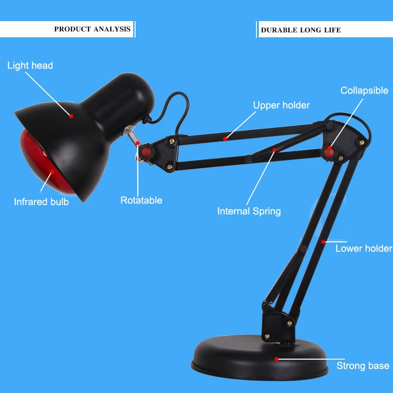 Рядом инфракрасный светильник, терапия, антивозрастной красный светильник, массажная нагревательная лампа, артрит, облегчение боли в мышцах, физиотерапия для полного ухода за телом