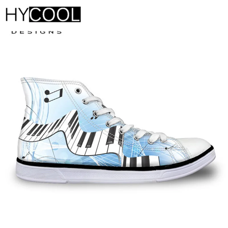 Дышащая холщовая обувь HYCOOL Music Note с 3D принтом Вулканизированная спортивная для