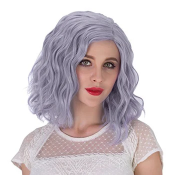 

AIMEYA Short Wig Heat Resistant Hair Synthetic Front Lace Wigs Free Part Purple Wigs Short Bob Style Lace Wigs for Women
