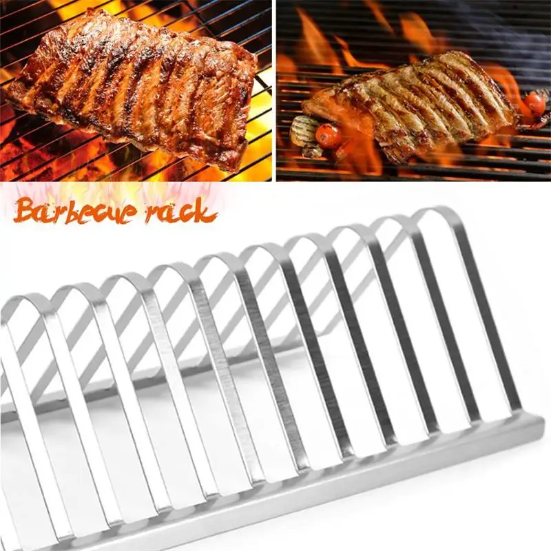 Extra Long Stainless Steel Rib Rack for Smoking and Grilling