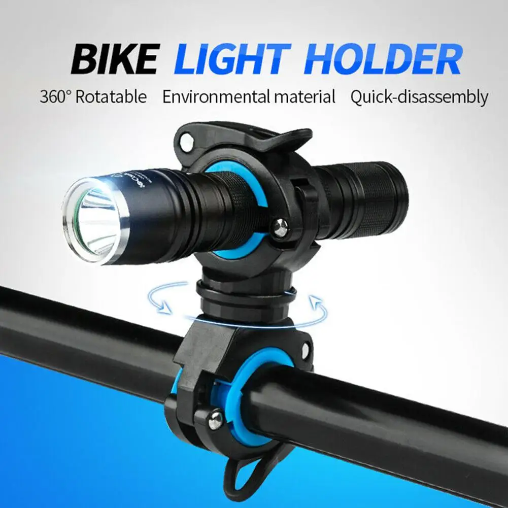 

360 Degree Rotation Bicycle Light Bracket Bike Flashlight Torch Mount LED Light Holder Clamp Headlight Stand Quick Release Mount