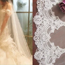 Реальные фотографии, 4M, белая/слоновая кость, красивая, длина собора, кружевная кромка, свадебная фата с гребнем, свадебные аксессуары, MD3084