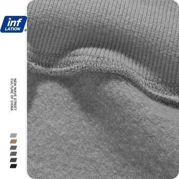 INFLATION Fleece Loose Fit Men Sweatpant In Pure Color 2020 Winter Elastic Waist Sweatpant Streetwear Men Outdoor Pants 3206W 6