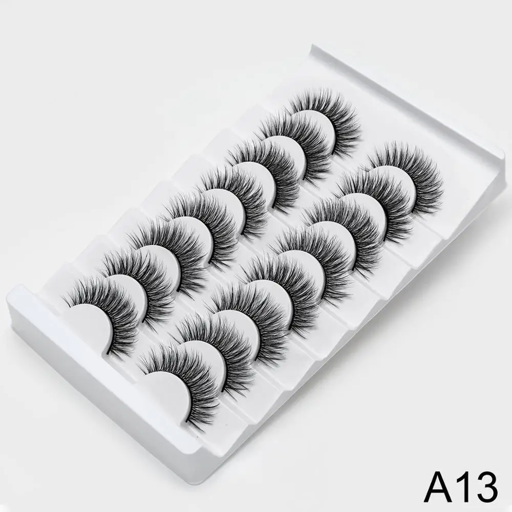 A13 SEXYSHEEP, 4/8 пар, 3D норковые ресницы, натуральные накладные ресницы, драматический объем, накладные ресницы для макияжа, ресницы для наращивания, шелковые ресницы - Цвет: A13