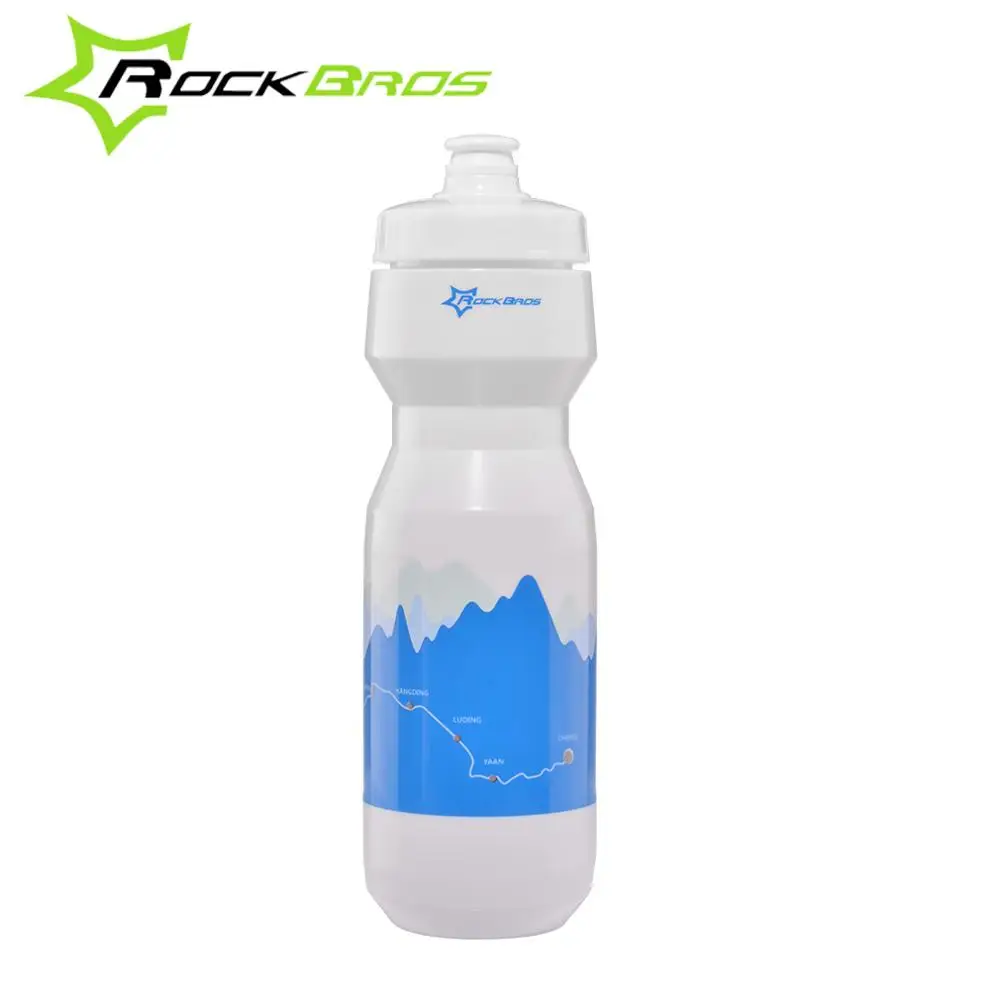 ROCKBROS MTB велосипедная бутылка для воды 0.75л пластиковая велосипедная бутылка 5 цветов для активного отдыха, езды на велосипеде, спортивных велосипедных аксессуаров - Цвет: White Blue