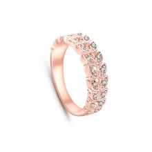 2019 In Oro Rosa Anelli di Cristallo Per Le Donne Semplice Gioielli Anelli Delle Signore Anello di Fidanzamento di Cerimonia Nuziale Delle Donne Anello di Promessa Per I Regali Femminili(China)