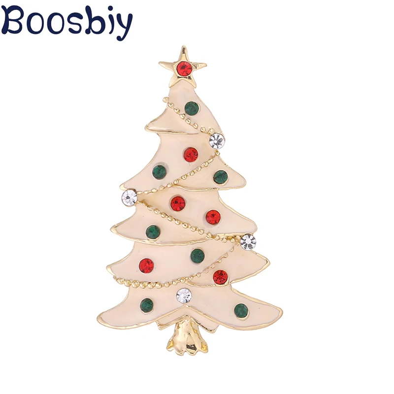 Boosbiy новые рождественские броши в виде дерева для женщин стразы инкрустация