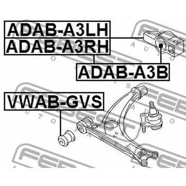 Сайлентблок рычага AUDI A3/S3/SEAT LEON06- пер.прав.с кроншт. FE